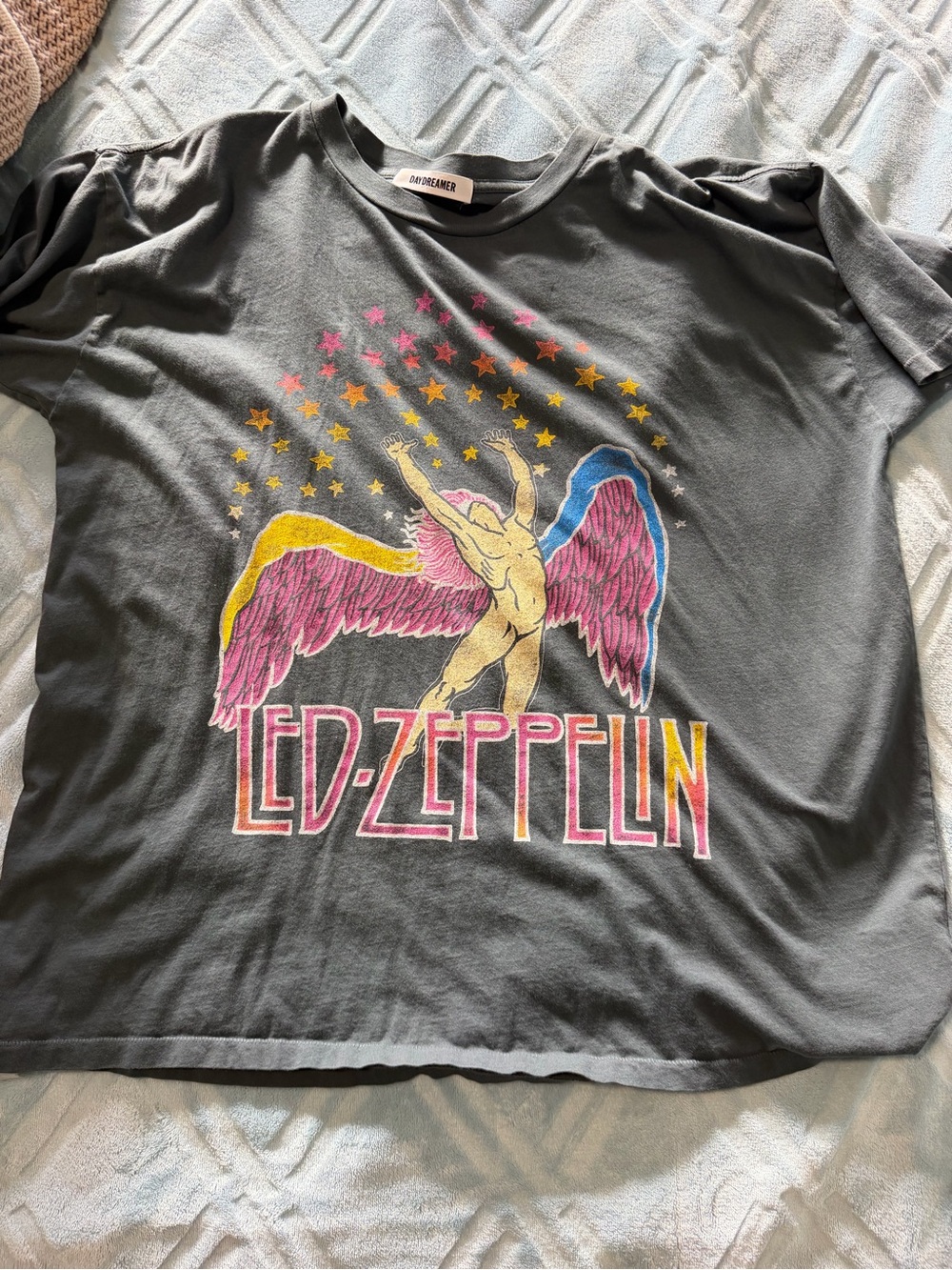 Daydreamer Charcoal Kids Graphic Tee with Pink, Yellow & Blue Accents